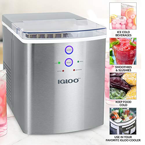 Electric Countertop Ice Maker Machine Portable 33lbs 24h Stainless Steel A7