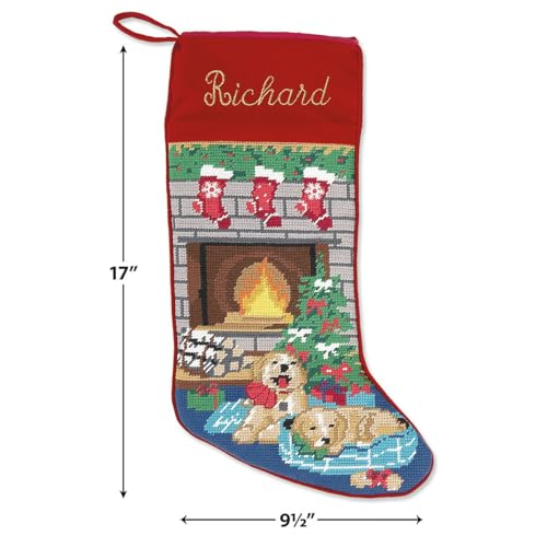 Personalized Christmas Needlepoint Stocking 100% Wool A7