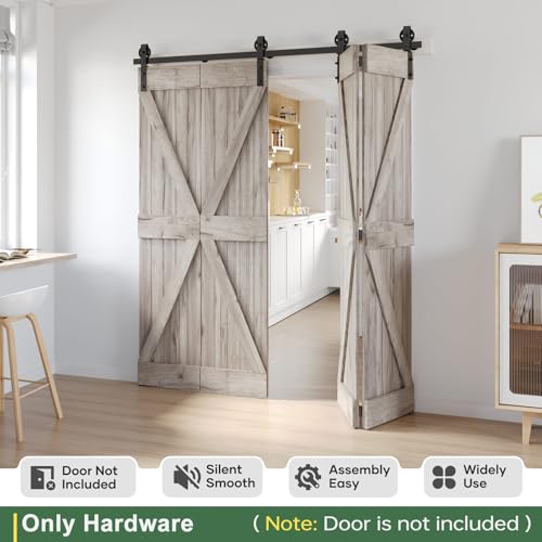 Bifold Sliding Barn Door Hardware Track Kit 4f