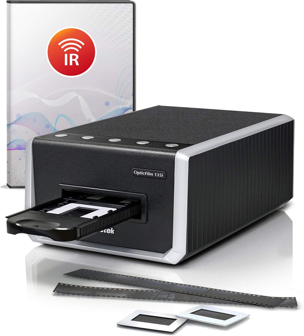 Plustek OpticFilm 135i - Automatic Film & Slide Scanner, Batch converts 35mm Slides & Film Negatives, Support 3rd Party Editing Software Export with 7200 dpi Resolution and Infrared Dust/Scratch Remo