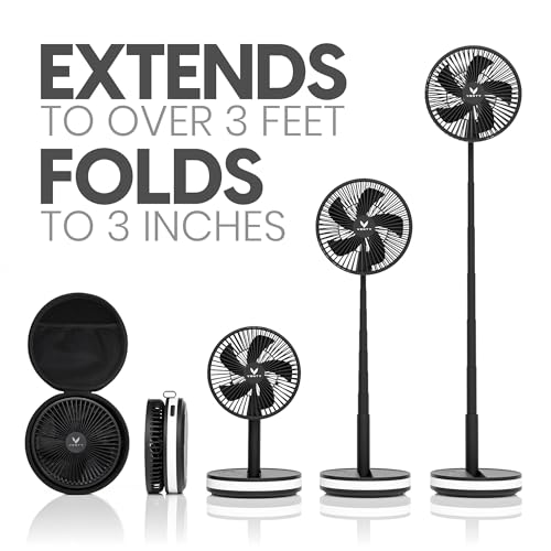 Portable Wireless Fan with 4 Speeds and Remote Control k7p