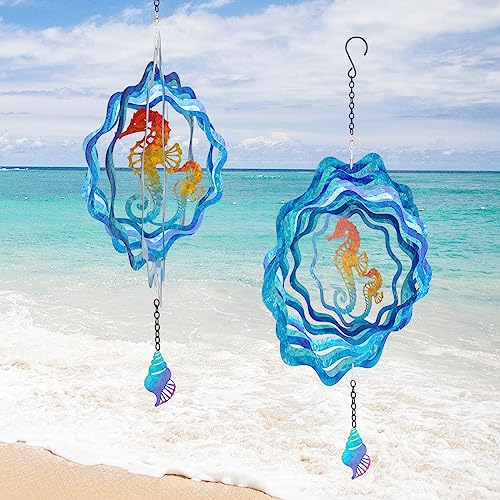 Hanging Wind Spinner 12 Inch 3D Kinetic Stainless Steel Yard Decor a7
