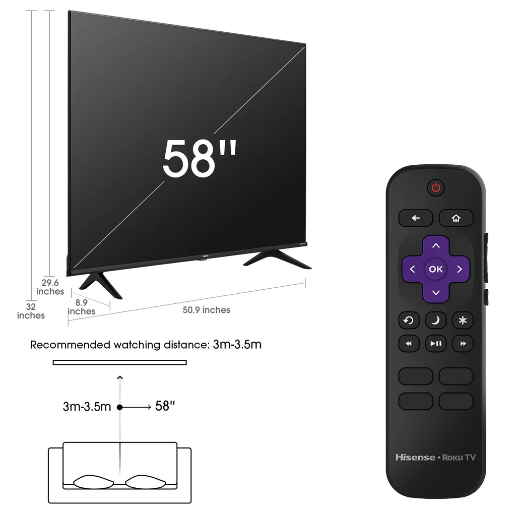 58" 4K UHD LED Smart TV HDR a7