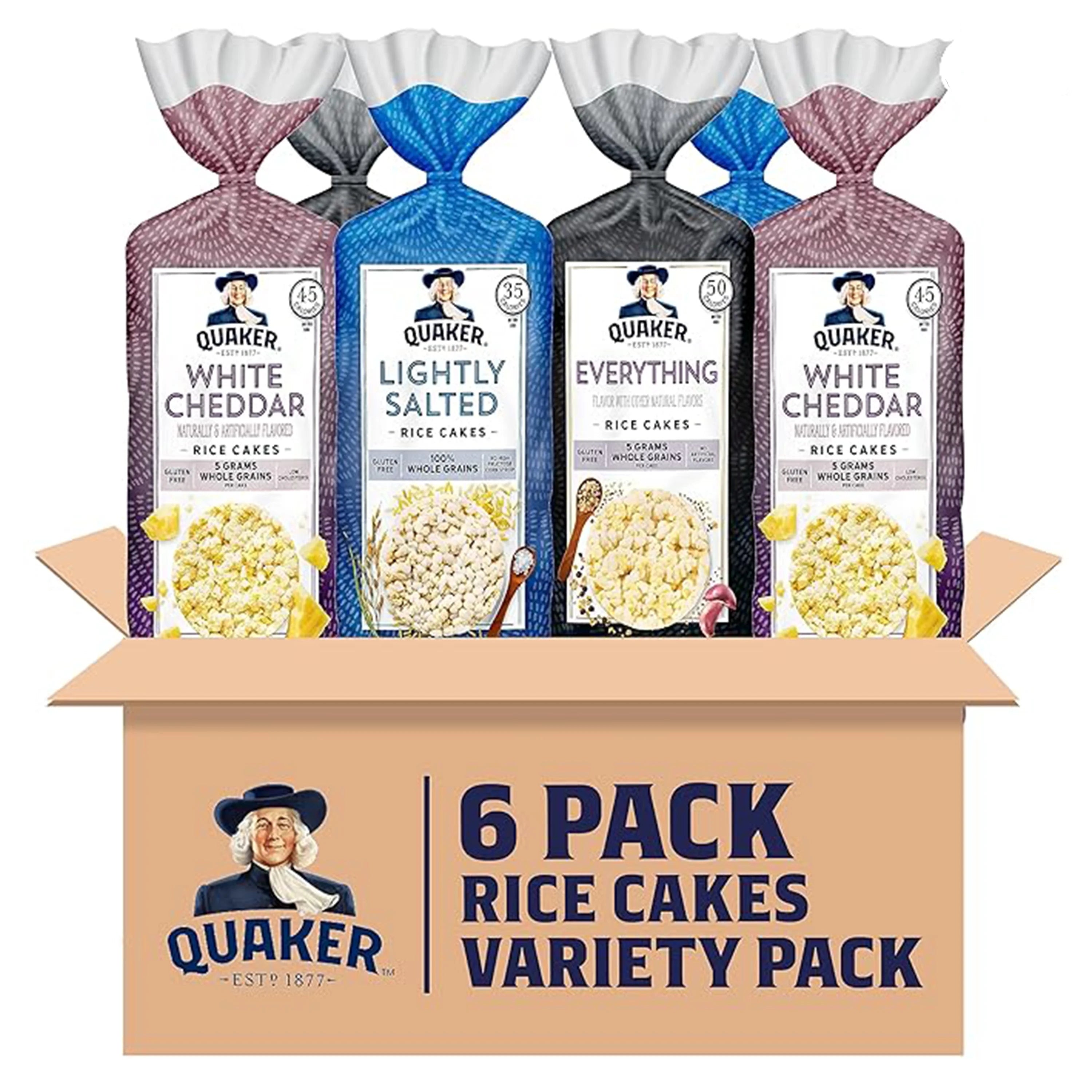 Quaker Large Rice Cakes, 3 Flavor Topper Variety Pack, Pack of 6 - Curated Treasures Market