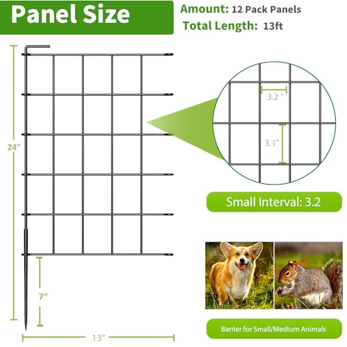 Decorative Garden Fence Panels 24in x 13ft Metal Border a7