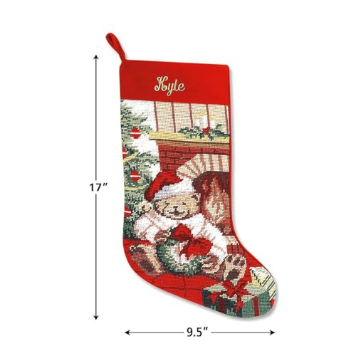 Personalized Christmas Needlepoint Stocking 100% Wool A7