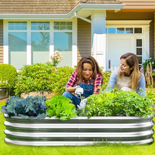 Galvanized Metal Raised Garden Bed Planter Boxes Outdoor A7