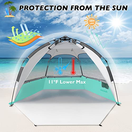 Beach Tent Pop Up Sun Shelter UPF 50+ UV Protection a7