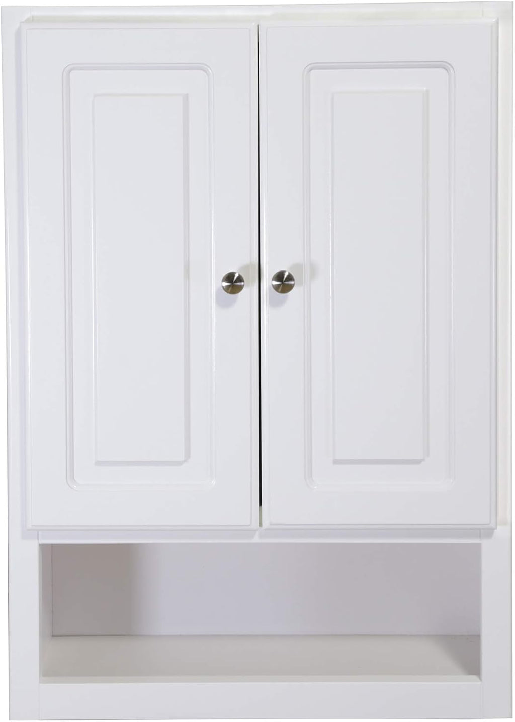 Bathroom Wall Cabinet 2-Door White 1-Shelf 21x30 a7