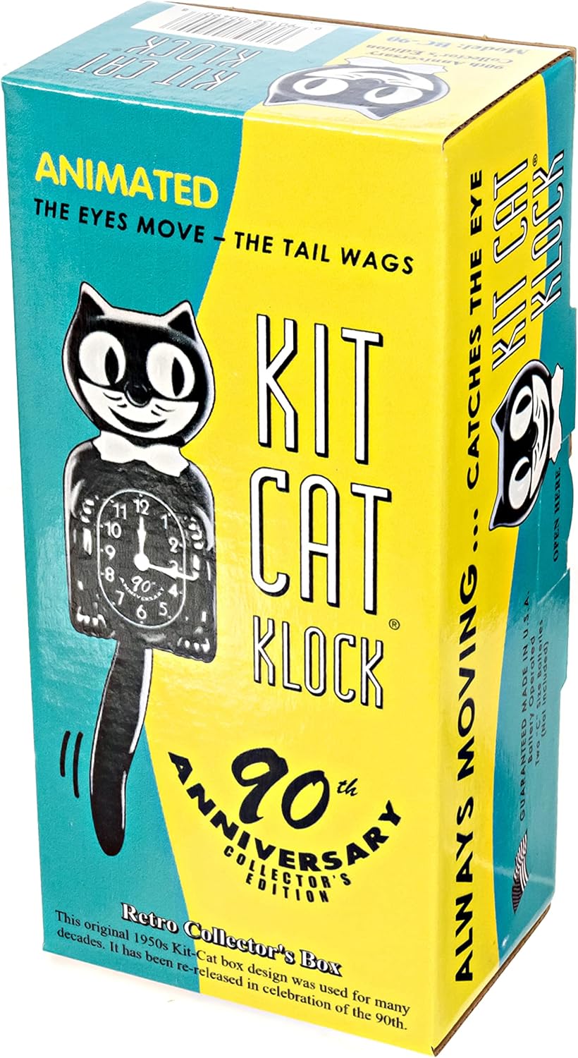 Cat Wall Clock Black Collectors Box 7k
