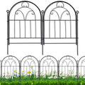 Decorative Garden Fence Border 10 Panels, 21in x 11ft Rustproof Metal No Dig Fence Animal Barrier for Dog, Arched Flower Bed Edging Section Panel Fencing for Yard Landscape Patio Outdoor Decor, Black