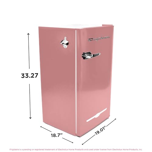 Retro Bar Fridge with Side Bottle Opener, 3.2 cu. Ft, Pink A7