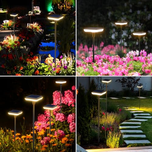 Solar Garden Pathway Lights 4 Pack 31in Wind Swaying IP65 A7