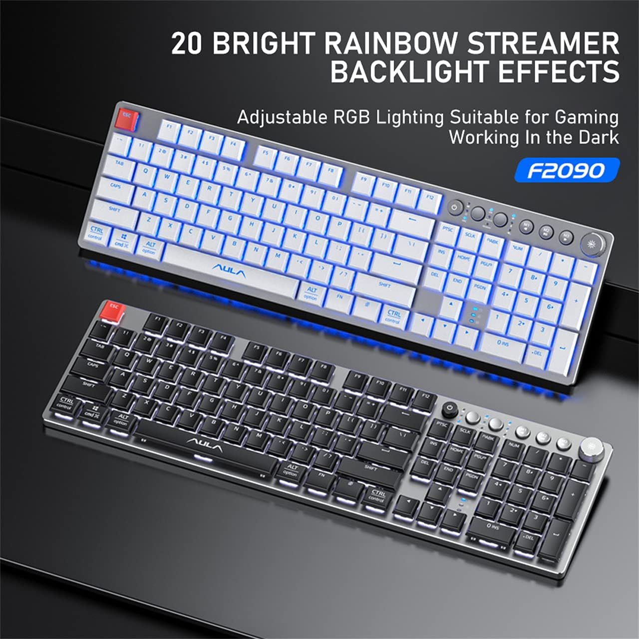 Wireless Bluetooth Mechanical Keyboard RGB Backlit 104 Keys A7