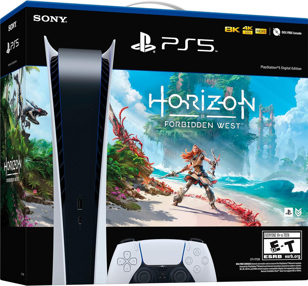 PS5 Digital Edition Console Horizon Forbidden West Bundle 8k