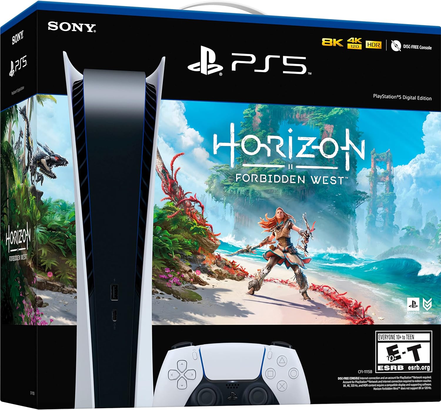 PS5 Digital Edition Console Horizon Forbidden West Bundle 8k