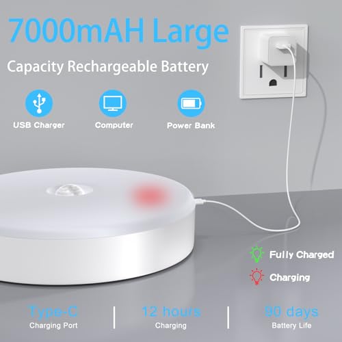 Motion Sensor Ceiling Light with Remote, Rechargeable 2 Pack a7