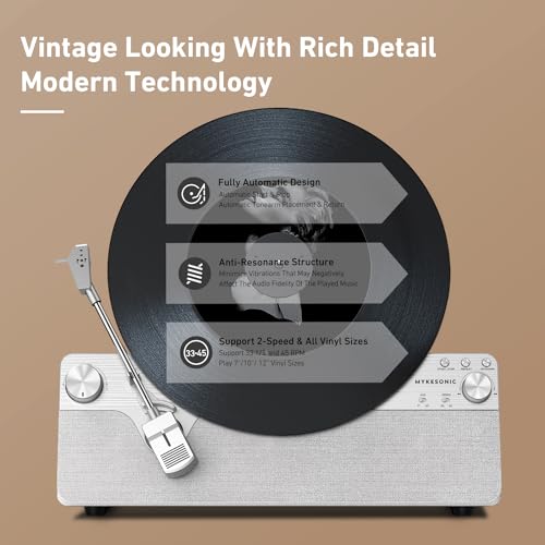 Vertical Automatic Bluetooth Turntable with Speakers A7