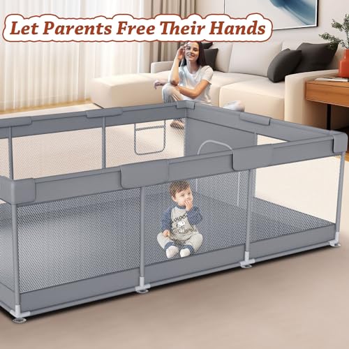 Baby Playpen Extra Large Play Yard with Zipper Gate Indoor Outdoor Safety Activity Center k7