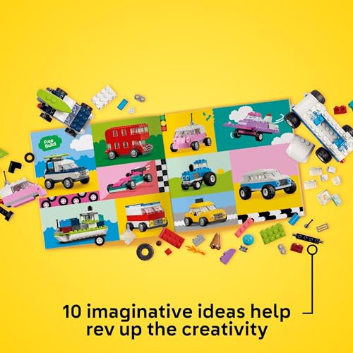 Building Brick Vehicle Set with Ice Cream Truck and Police Car Toy k7