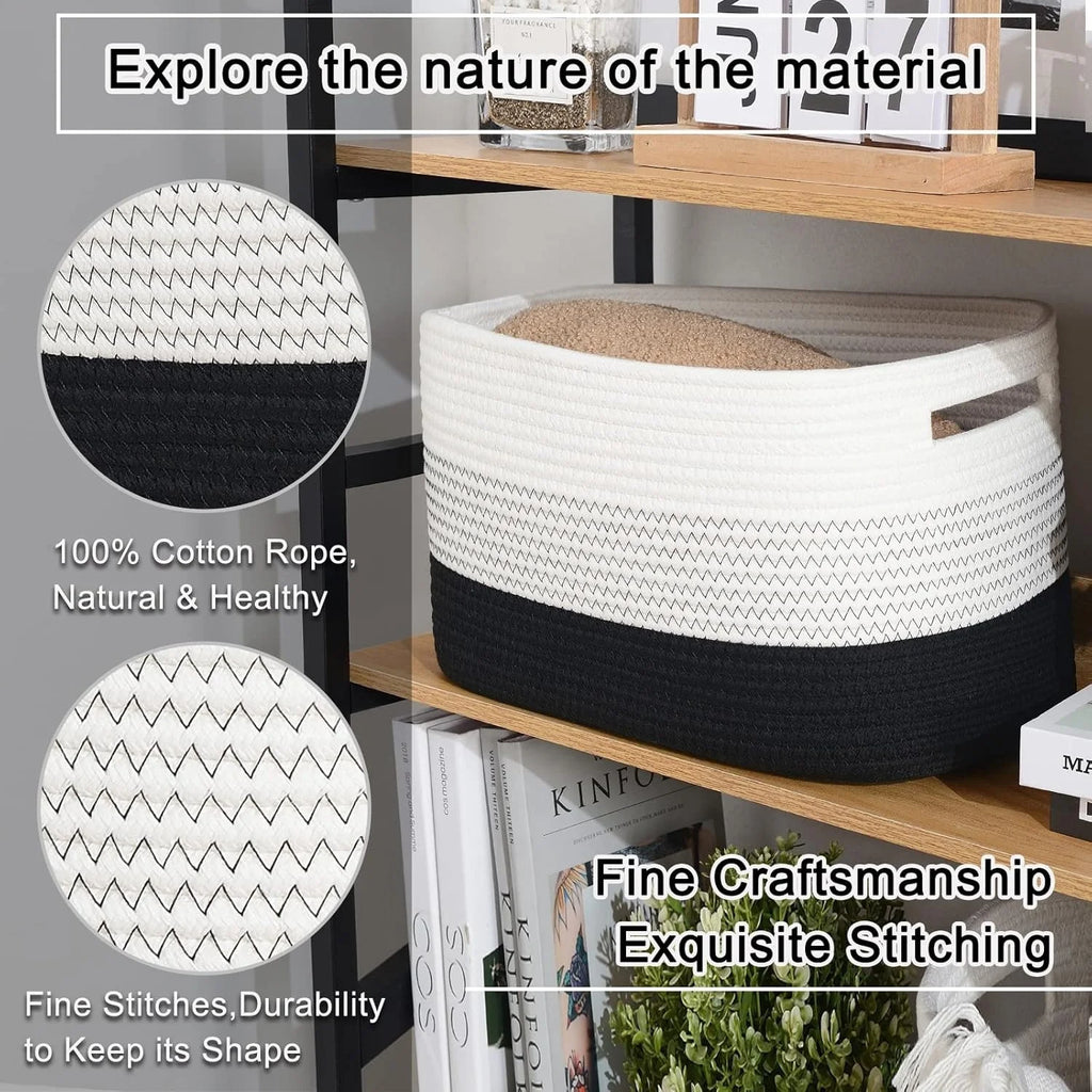 Woven Cotton Rope Storage Basket for Toys & Towels k7