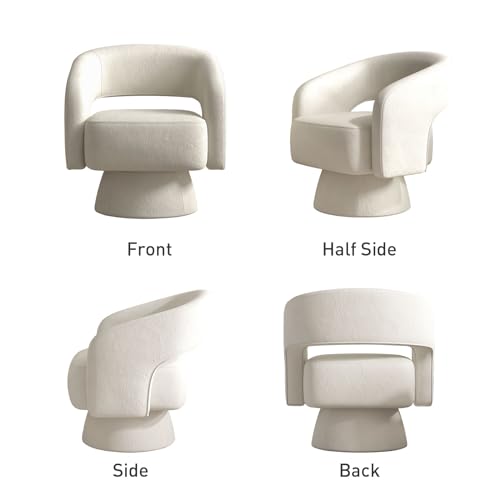 Velvet Swivel Barrel Chair Set of 2 Beige k7