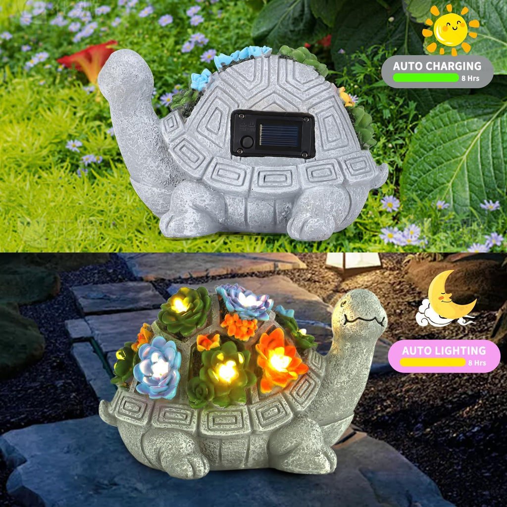 Solar Garden Turtle Statue with LED Lights 7k