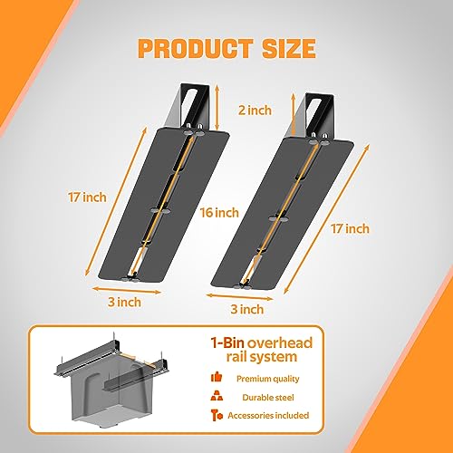 Overhead Garage Storage Rack for Bins, Adjustable Width, 4 Pack A7