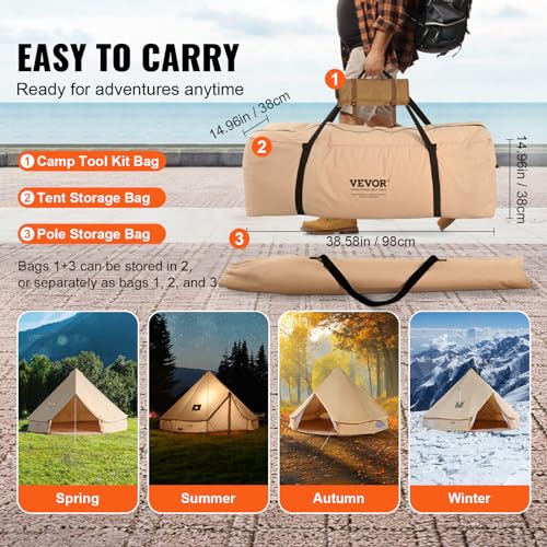 Canvas Bell Tent 4 Season 6m Yurt Camping Stove Jack p7K
