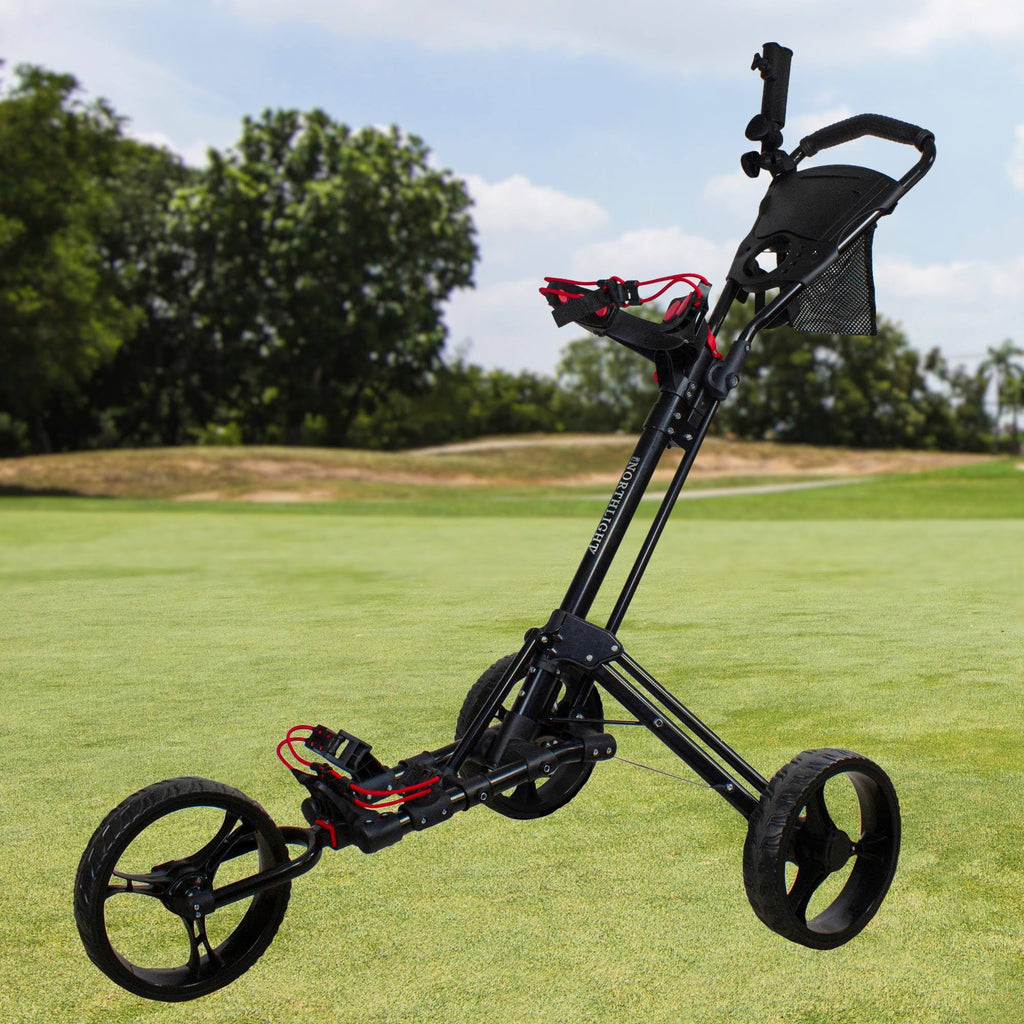 Golf Bag Push Cart 48x22 Folding 3 Wheel a7