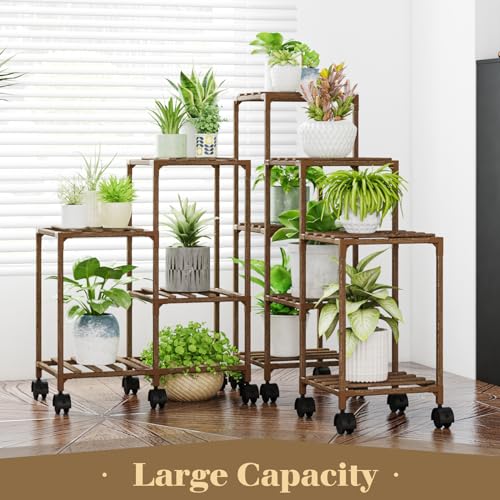 Wood Plant Stand 4 Tier Indoor Outdoor Shelf a7