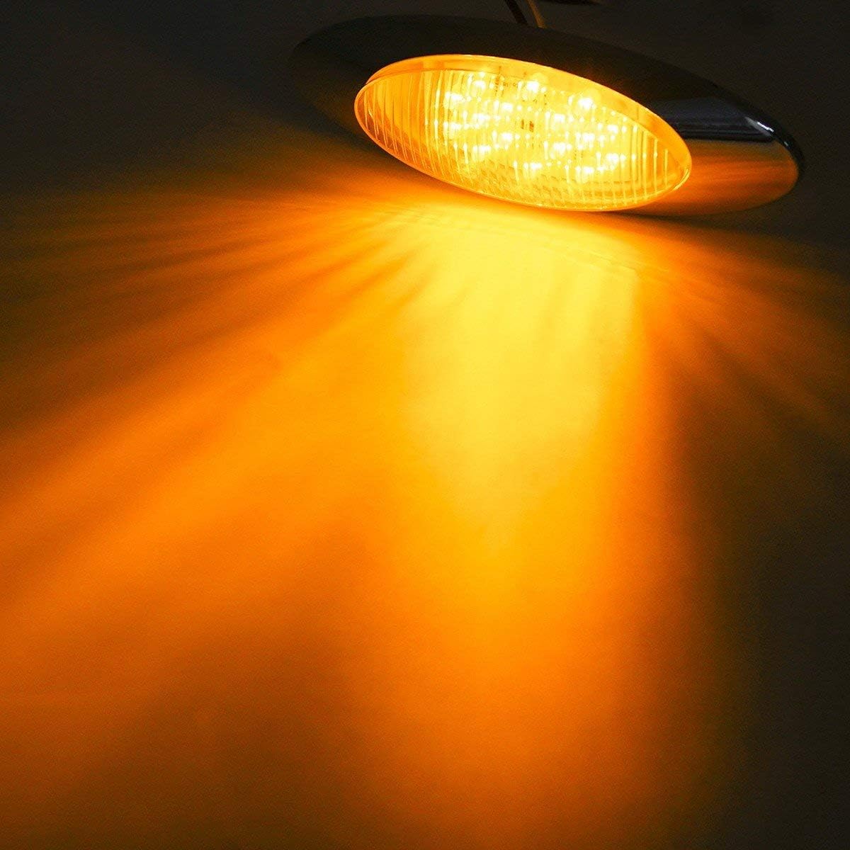 6.5 LED Cab Marker Light 16LED Clear/Amber Chrome 5pcs 17LED 53.75" Waterproof k7