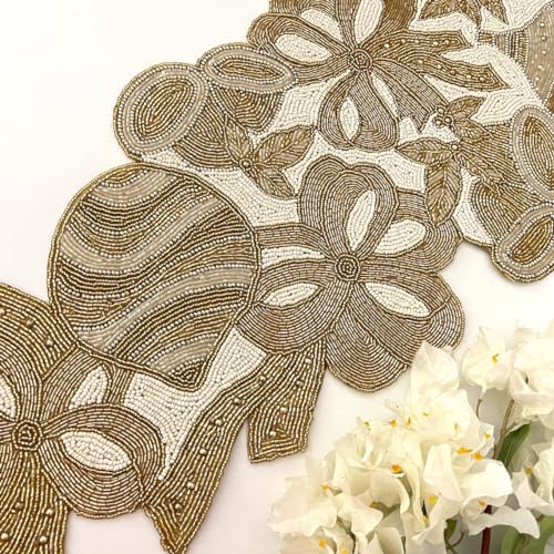 Beaded Table Runner 13x36 Multicolour H7q