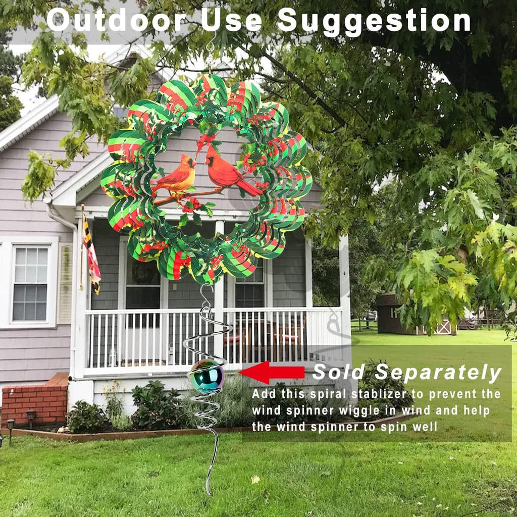 Green 3D Wind Spinner Outdoor Garden Art h7