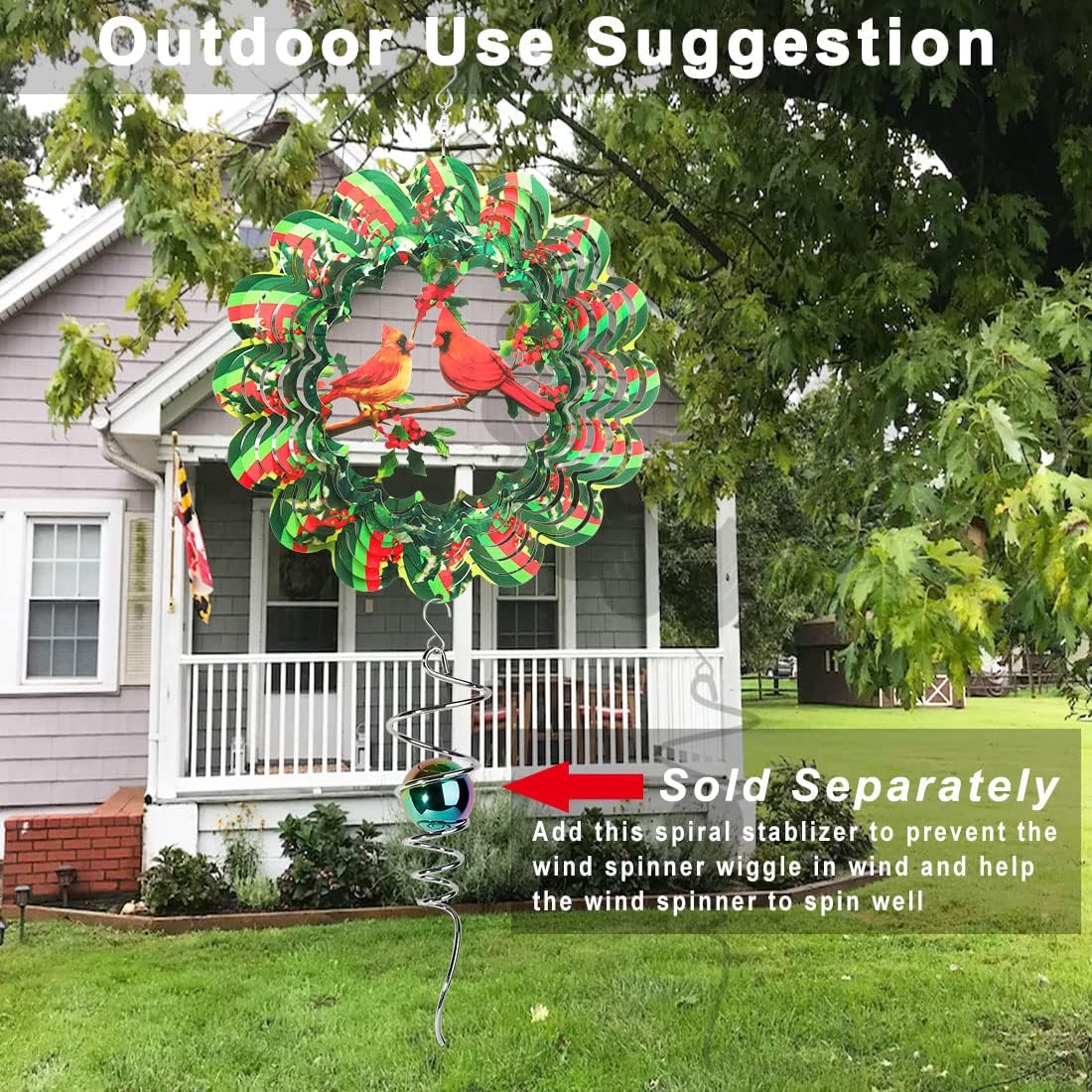 Green 3D Wind Spinner Outdoor Garden Art h7