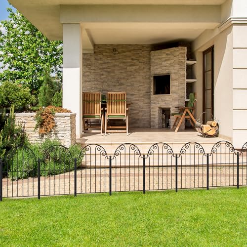 Decorative Garden Fence 10 Panels, Rustproof Metal 25ft, 42 Inch High a7