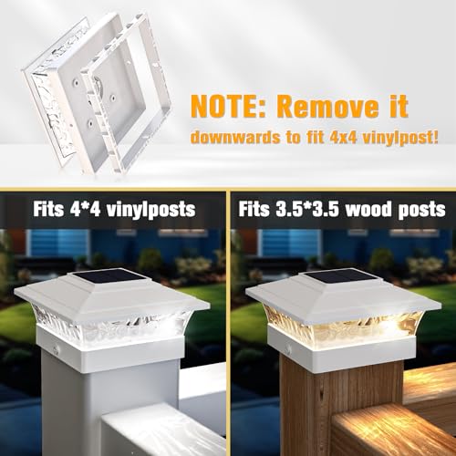Solar Post Cap Lights Outdoor 12 Pack Waterproof Deck Fence Fit 4x4 Wood Vinyl Posts a7