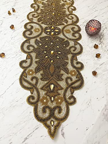 Beaded Table Runner 13x36 Multicolour H7q