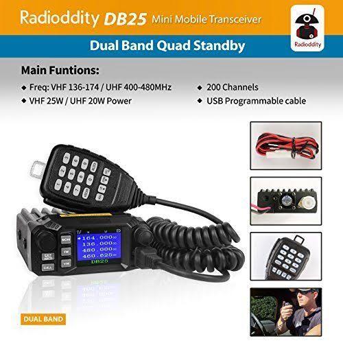 Dual Band Quad-Standby Mini Mobile Radio 25W Vehicle Transceiver 7k