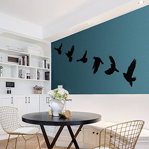 Black Birds Metal Wall Decor Set of 6 k7