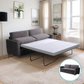 CECER Queen Size Pull Out Sofa Bed, 2-in-1 Design Pull Out Couch Bed with Foldable Mattress, Upholstered Velvet Convertible Sleeper Couch Bed for Living Room, Apartment, Office (Queen, Beige)