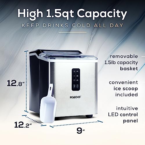 Electric Countertop Ice Maker Machine Portable 33lbs 24h Stainless Steel A7