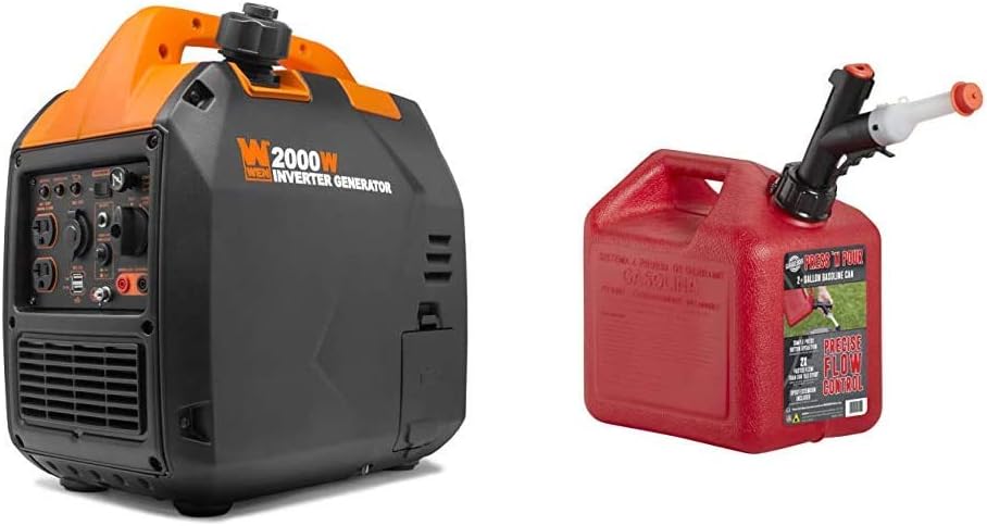 WEN 56203i Super Quiet 2000-Watt Portable Inverter Generator w/Fuel Shut Off, CARB Compliant, Ultra Lightweight
