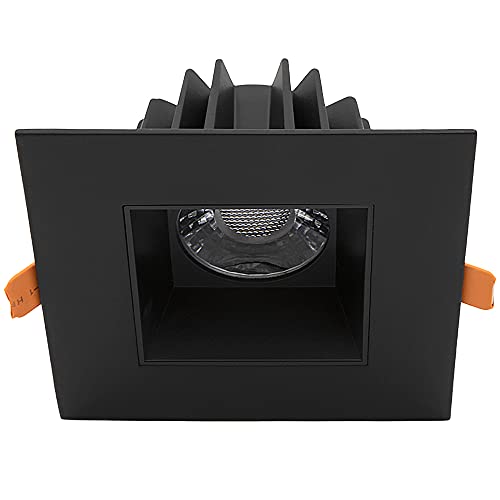 4 in. Ultra-Thin Recessed LED Downlight Canless IC Rated Dimmable Square White Trim 7k