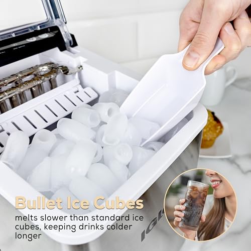 Electric Countertop Ice Maker Machine Portable 33lbs 24h Stainless Steel A7