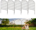 10 Ft(L) X 24"(H) Decorative Garden Fence Border, Total 10 Pack Rustproof Coated Metal Fence Panels, No Dig Fence Animal Barrier, Garden Fencing for Yards Outdoor Vegetable Flower Patio Decor, Grid
