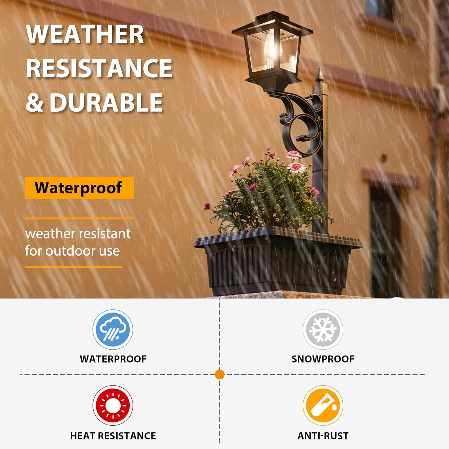 Solar Lamp Post Lights Outdoor 2 Pack with Planter k7