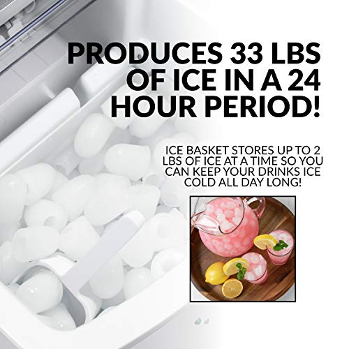Electric Countertop Ice Maker Machine Portable 33lbs 24h Stainless Steel A7