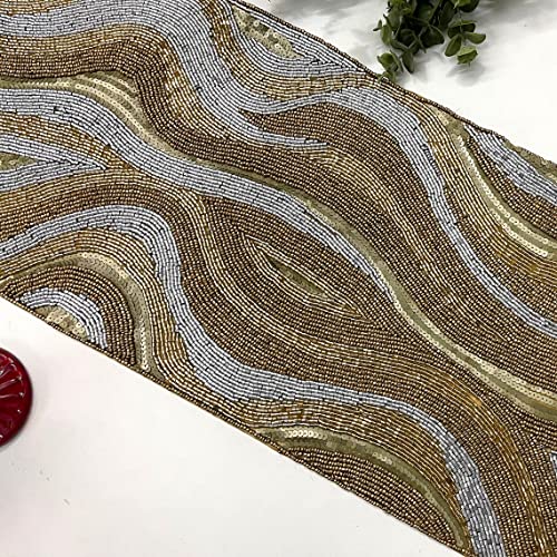Beaded Table Runner 13x36 Multicolour H7q