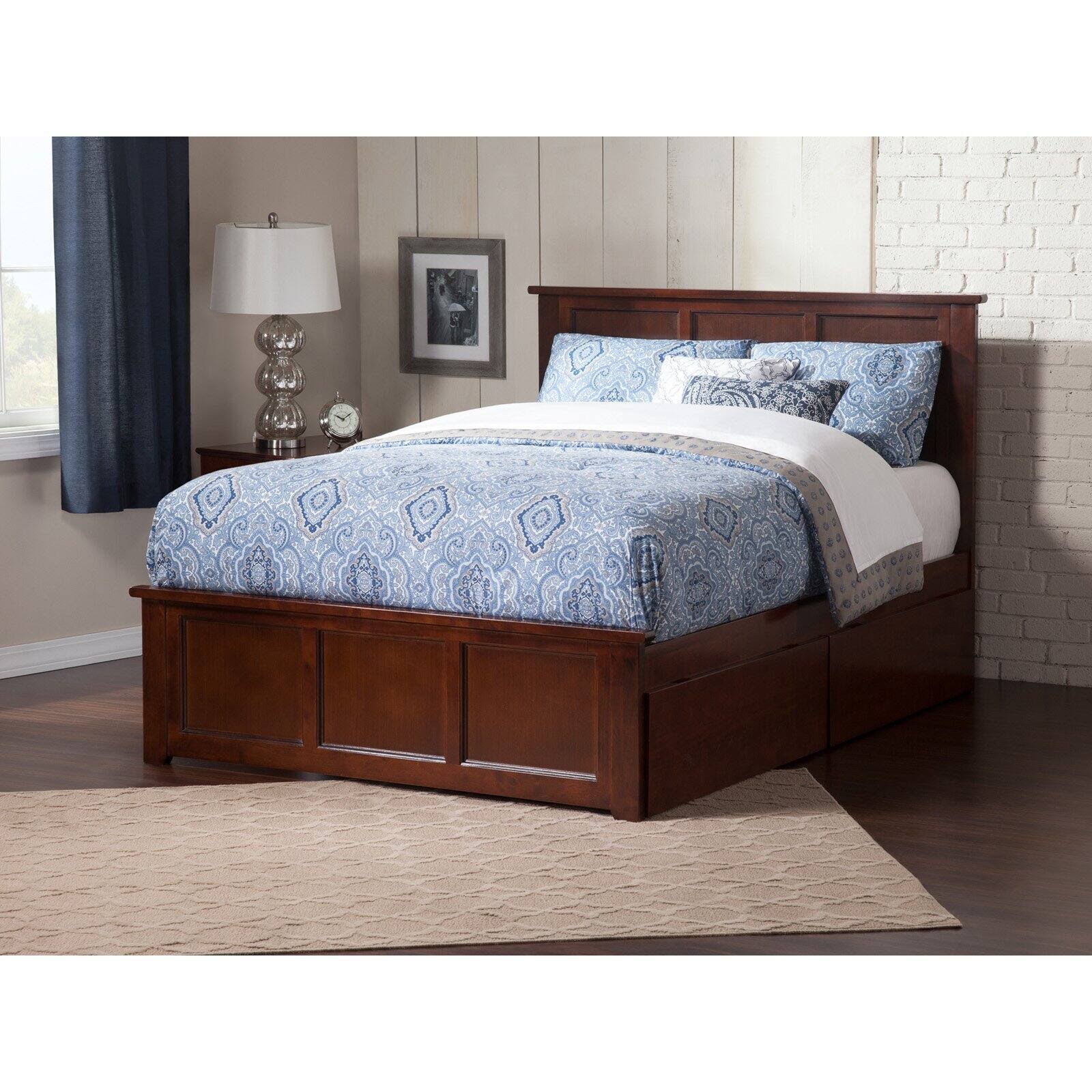 Full Bed with Foot Board and 2 Drawers k7